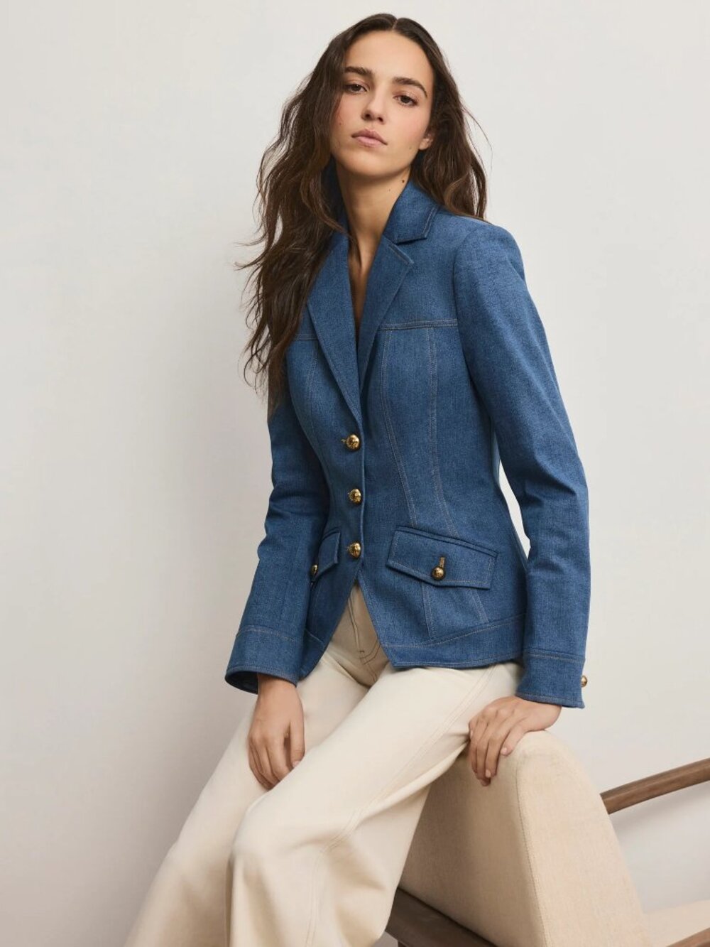 NEW AUTH VERONICA BEARD Randy Denim Dickey Jacket $798, Size 4